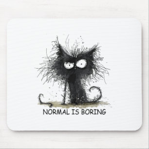Normaal Is Saai Grappige Kat Grafische T-shirt Man Muismat