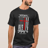 Normaal komt Jezus niet terug... is 14 cm. T-shirt (Voorkant)