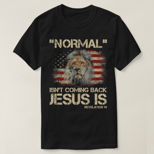 Normaal komt Jezus niet terug is revisie 14 T- T-shirt (Design voorkant)
