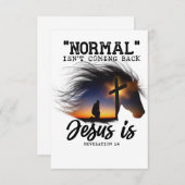 Normaal komt Jezus niet terug voor paardenovers T- Bedankkaart (Voorkant / Achterkant)