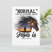 Normaal komt Jezus niet terug voor paardenovers T- Bedankkaart (Staand voorkant)