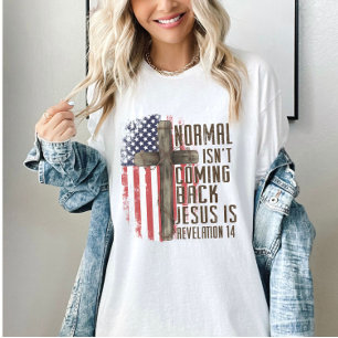 Normaal komt niet terug Christelijk patriottisch T-shirt