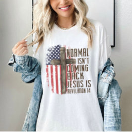 Normaal komt niet terug Christelijk patriottisch T-shirt
