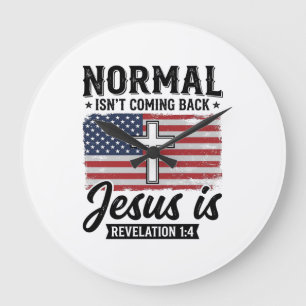 Normaal komt niet terug Jezus Openbaring Shirt_1 Grote Klok