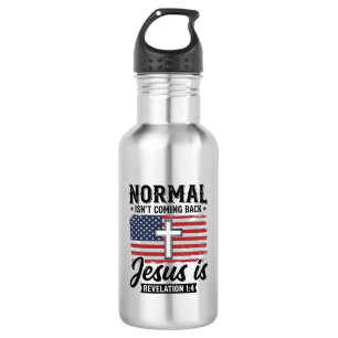 Normaal komt niet terug Jezus Openbaring Shirt_1 Waterfles