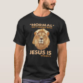Normaal komt terug, maar Jezus is revisie 14 T-shirt (Voorkant)
