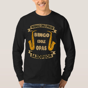 Normaal Opa Spelen Bingo Cool Opa Saxofoons T-shirt