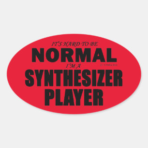 Normaal Synthesizer Player Oval Sticker