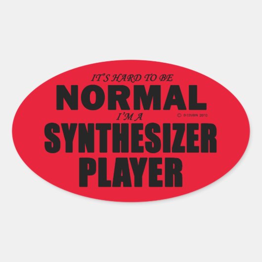Normaal Synthesizer Player Oval Sticker (Voorkant)