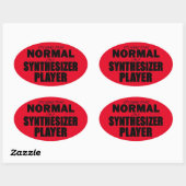 Normaal Synthesizer Player Oval Sticker (Vel)