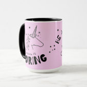 Normaal wordt een zwarte tekst van een unicorn mok (Voorkant links)