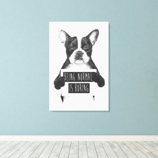 Normaal zijn is saai canvas afdruk (Insitu (Houten vloer))