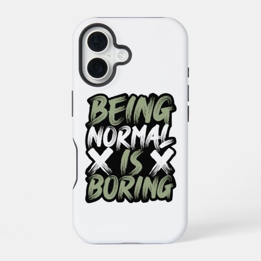 "Normaal zijn is saai" iPhone 16 Hoesje (Achterkant)