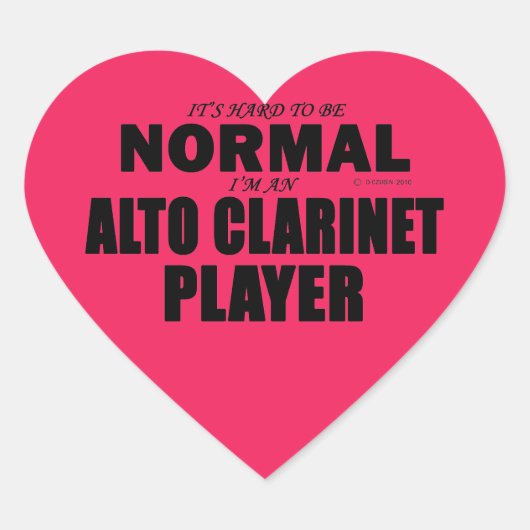 Normal Alto Clarinet Player Heart Sticker (Voorkant)