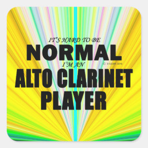 Normal Alto Clarinet Player Square Sticker