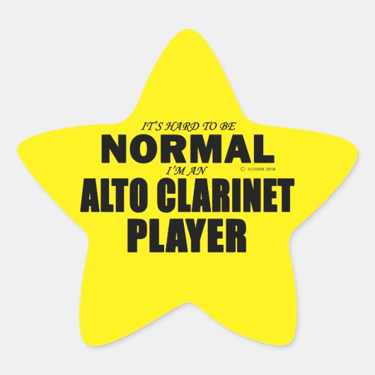 Normal Alto Clarinet Player Star-Sticker Ster Sticker (Voorkant)