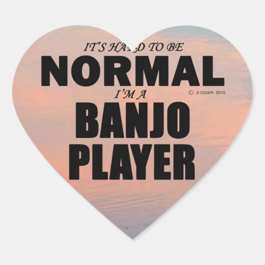 Normal Banjo Player Heart Sticker (Voorkant)