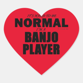 Normal Banjo Player Heart Sticker