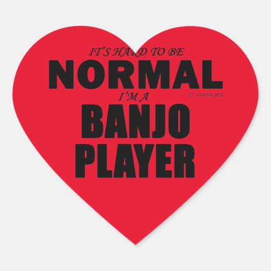 Normal Banjo Player Heart Sticker (Voorkant)