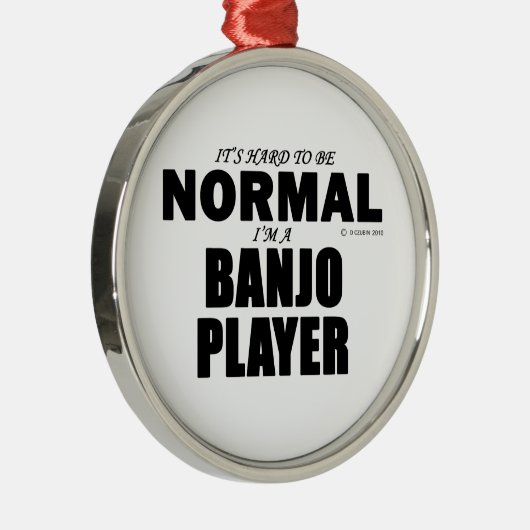 Normal Banjo Player Metalen Ornament (Rechts)