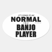 Normal Banjo Player Ovale Sticker (Voorkant)