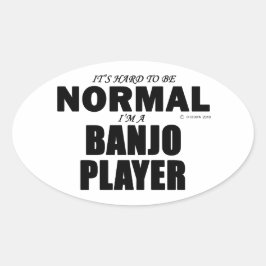 Normal Banjo Player Ovale Sticker