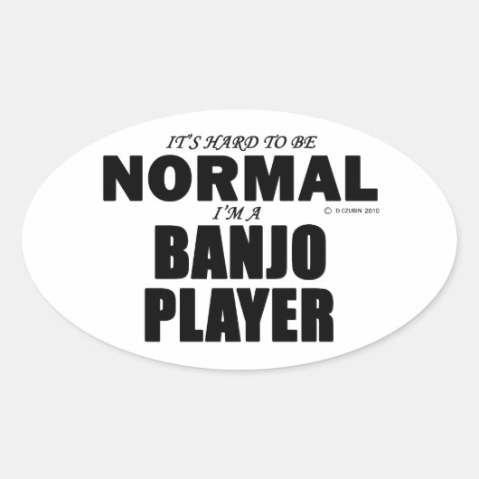 Normal Banjo Player Ovale Sticker (Voorkant)