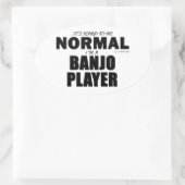 Normal Banjo Player Ovale Sticker (Tas)
