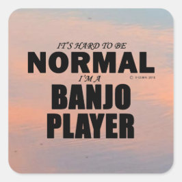 Normal Banjo Player Square Sticker