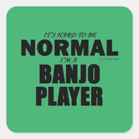 Normal Banjo Player Square Sticker (Voorkant)