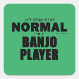 Normal Banjo Player Square Sticker