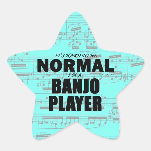 Normal Banjo Player Star-Sticker Ster Sticker (Voorkant)