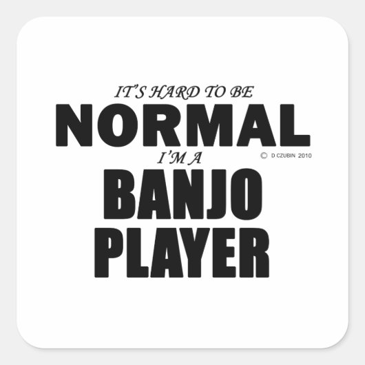 Normal Banjo Player Vierkante Sticker (Voorkant)
