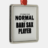 Normal Bari Sax Player Metalen Ornament (Rechts)