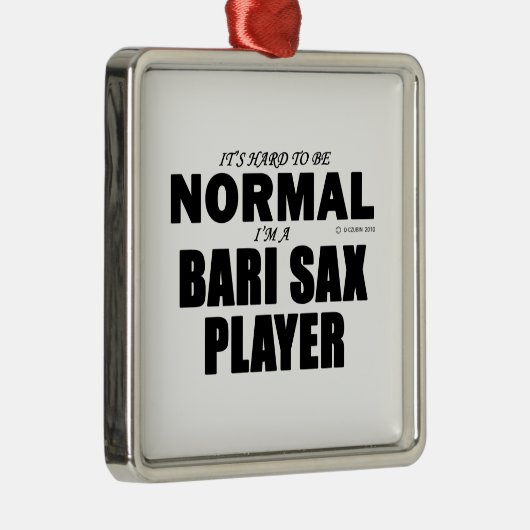 Normal Bari Sax Player Metalen Ornament (Rechts)