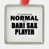 Normal Bari Sax Player Metalen Ornament (Voorkant)