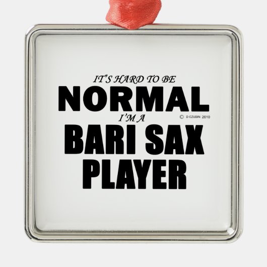 Normal Bari Sax Player Metalen Ornament (Voorkant)