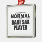 Normal Bari Sax Player Metalen Ornament (Links)