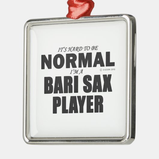 Normal Bari Sax Player Metalen Ornament (Links)