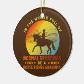 Normal Grandma Proud Horse Riding Grandma Retro Keramisch Ornament (Links)