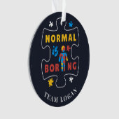 Normal is Autisme Awareness Merry Kerstmis Ornament (voorkant)