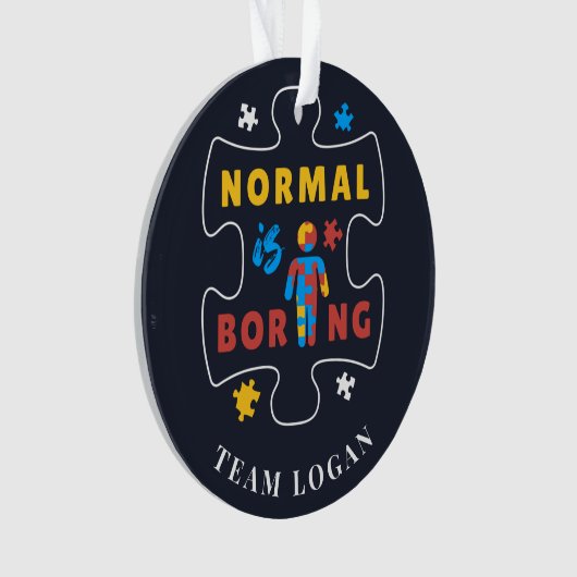 Normal is Autisme Awareness Merry Kerstmis Ornament (voorkant)