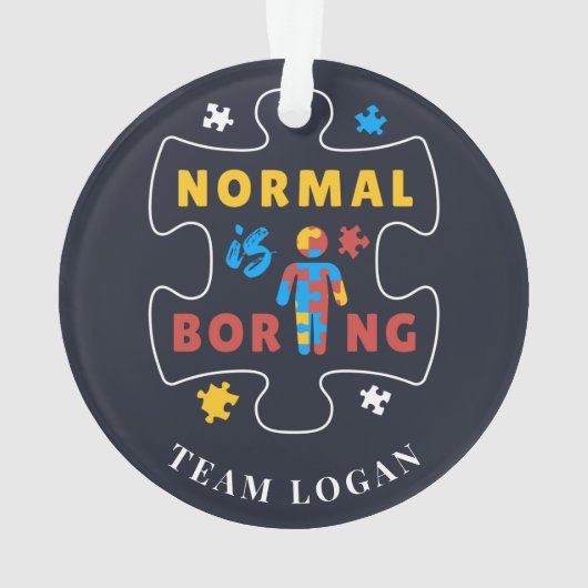 Normal is Autisme Awareness Merry Kerstmis Ornament (achterkant)