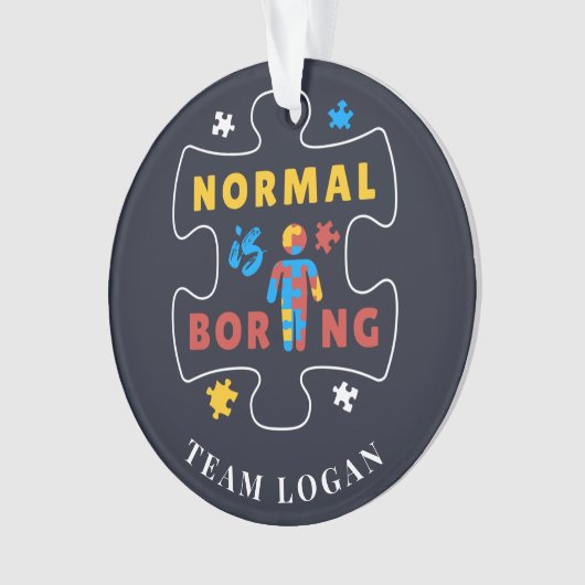 Normal is Autisme Awareness Merry Kerstmis Ornament (voorkant)