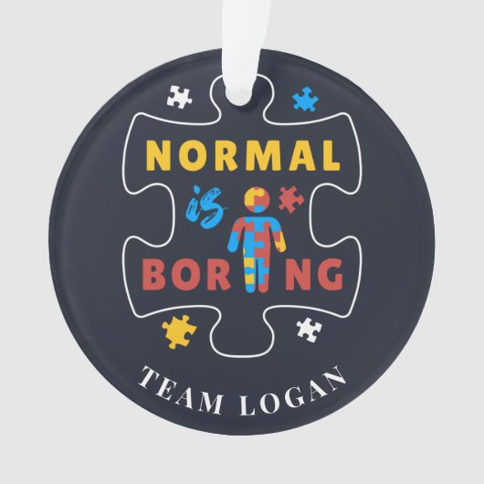 Normal is Autisme Awareness Merry Kerstmis Ornament (voorkant)