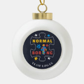 Normal is Autisme Awareness Puzzle Keramische Bal Ornament (Voorkant)