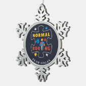 Normal is Autisme Awareness Puzzle Tin Sneeuwvlok Ornament (Rechts)