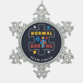 Normal is Autisme Awareness Puzzle Tin Sneeuwvlok Ornament (Voorkant)
