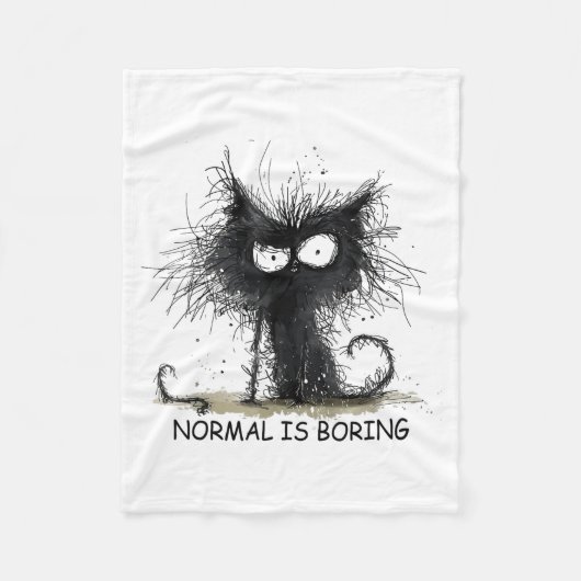 Normal Is Boring Funny Cat Graphic Tee Men Women  Fleece Deken (Voorkant)