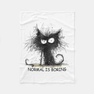 Normal Is Boring Funny Cat Graphic Tee Men Women  Fleece Deken